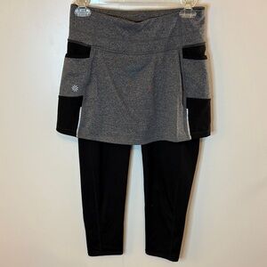 Athleta Gray and Black Skort Leggings